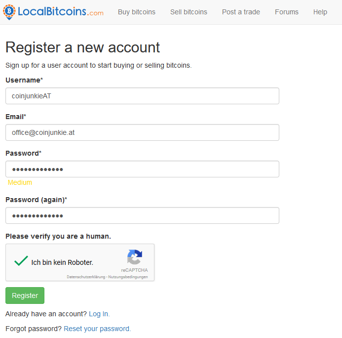 LocalBitcoins.com Register